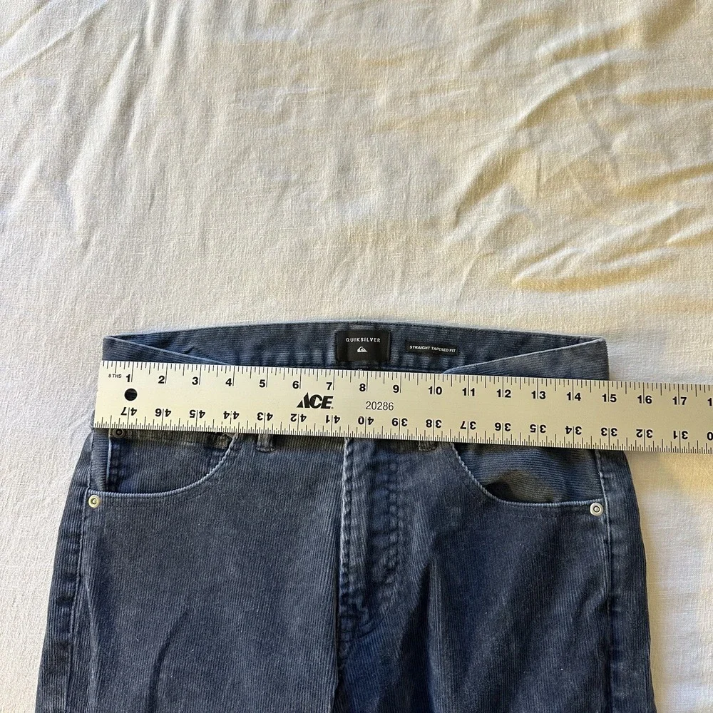 Quicksilver Pants Men's Kracker Corduroy Jeans Straight Tapered Blue Gray‎ 29x31